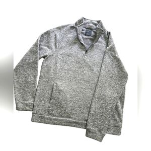John Bartlett Consensus Gray Brushed 1/4 Zip Fleece Polyester Ize XL